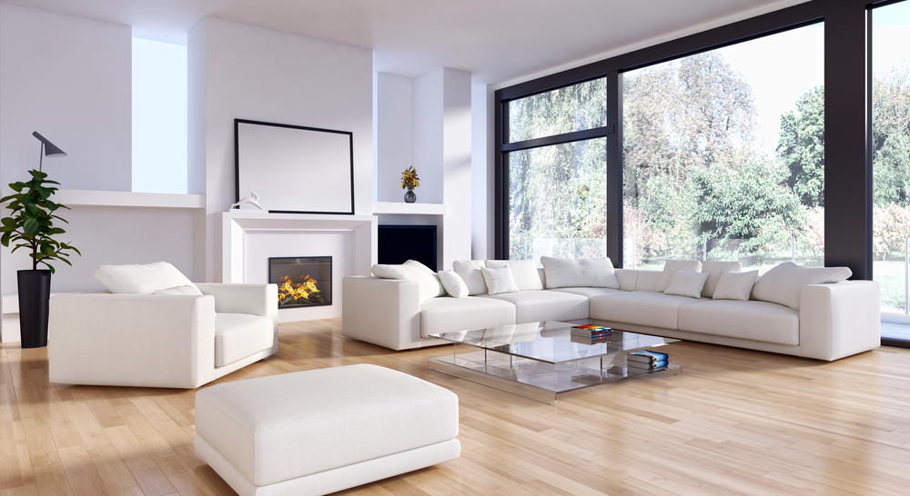 Living room with wooden floor