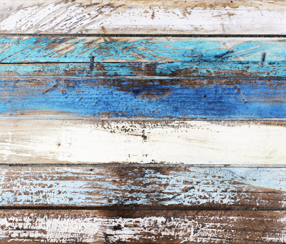 reclaimed wood floor painted