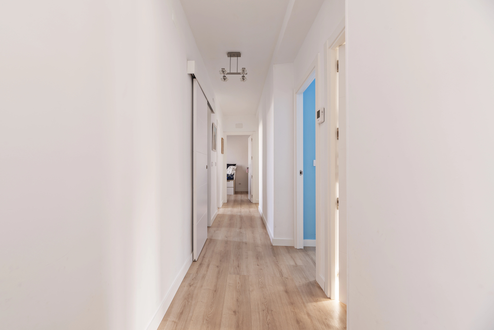Hallway with luxury vinyl plank 